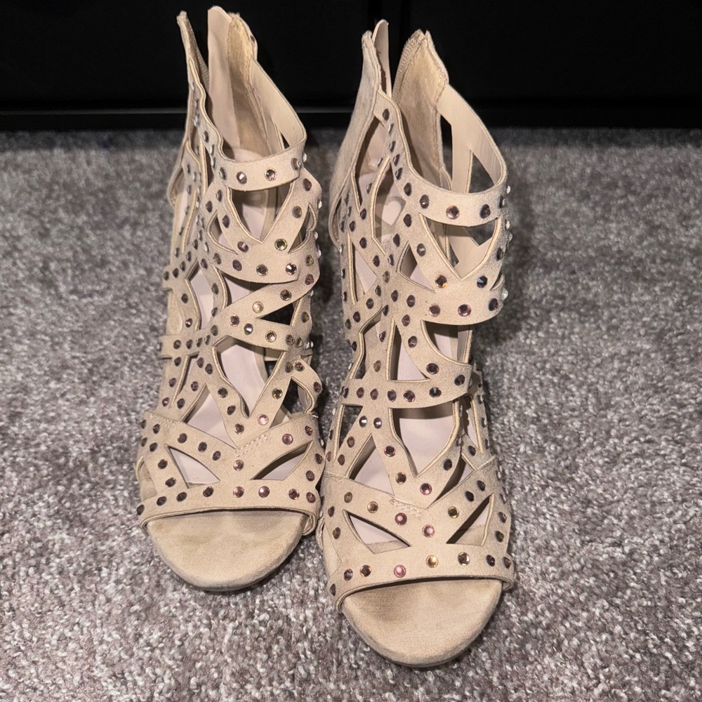 Rhinestone cutout Fergalicious Heels